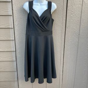 Grace Karin Black Sleeveless Fit & Flare Dress Faux Wrap Size Large